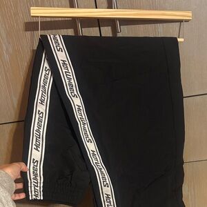 PacSun Black Track Pants with White Hot Wheels Trim